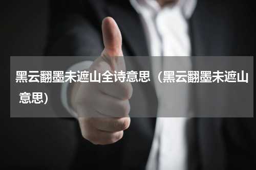黑云翻墨未遮山全诗意思（黑云翻墨未遮山 意思）