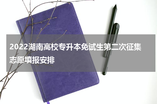 2022湖南高校专升本免试生第二次征集志愿填报安排