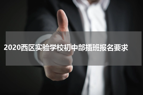 2020西区实验学校初中部插班报名要求