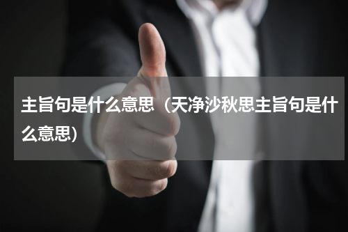 主旨句是什么意思（天净沙秋思主旨句是什么意思）