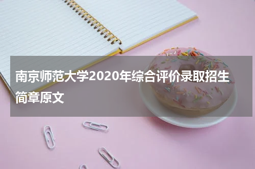 南京师范大学2020年综合评价录取招生简章原文