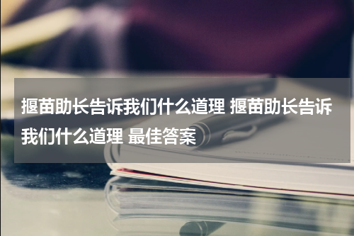 揠苗助长告诉我们什么道理 揠苗助长告诉我们什么道理 最佳答案