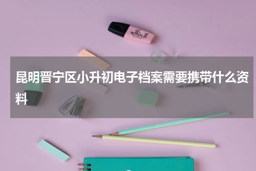 昆明晋宁区小升初电子档案需要携带什么资料