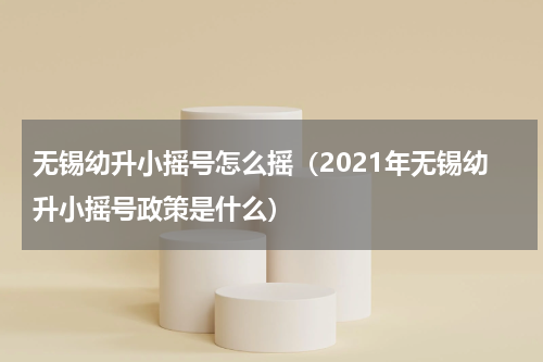 无锡幼升小摇号怎么摇（2021年无锡幼升小摇号政策是什么）