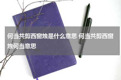 何当共剪西窗烛是什么意思 何当共剪西窗烛何当意思