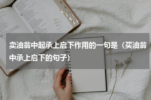 卖油翁中起承上启下作用的一句是（买油翁中承上启下的句子）