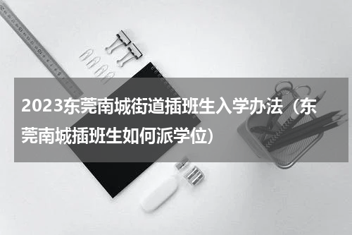 2023东莞南城街道插班生入学办法（东莞南城插班生如何派学位）