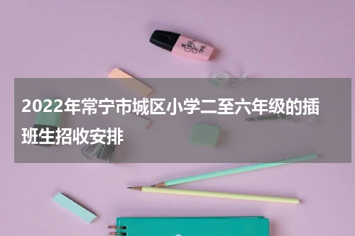 2022年常宁市城区小学二至六年级的插班生招收安排