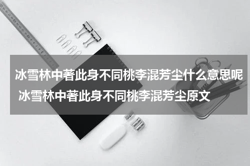 冰雪林中著此身不同桃李混芳尘什么意思呢 冰雪林中著此身不同桃李混芳尘原文