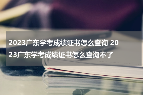 2023广东学考成绩证书怎么查询 2023广东学考成绩证书怎么查询不了