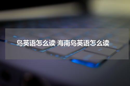 岛英语怎么读 海南岛英语怎么读
