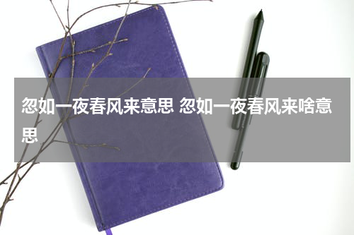 忽如一夜春风来意思 忽如一夜春风来啥意思
