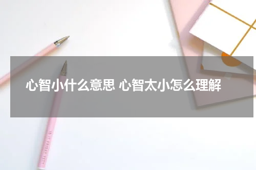 心智小什么意思 心智太小怎么理解