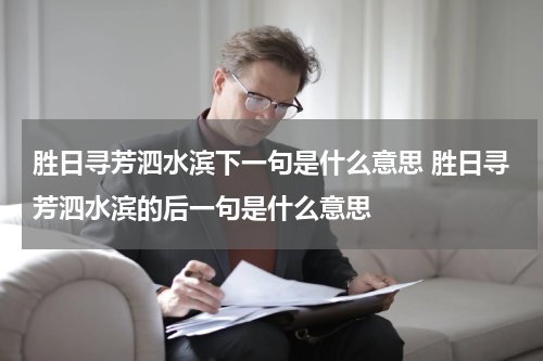 胜日寻芳泗水滨下一句是什么意思 胜日寻芳泗水滨的后一句是什么意思