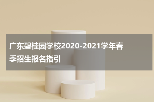 广东碧桂园学校2020-2021学年春季招生报名指引