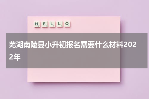芜湖南陵县小升初报名需要什么材料2022年