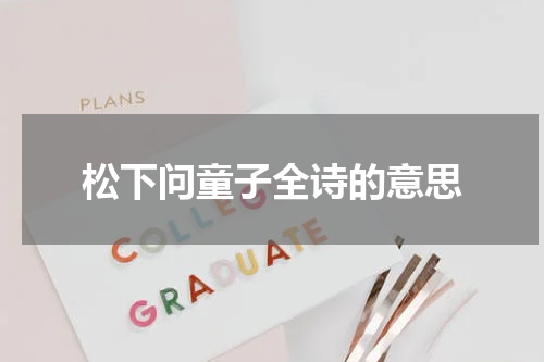 松下问童子全诗的意思