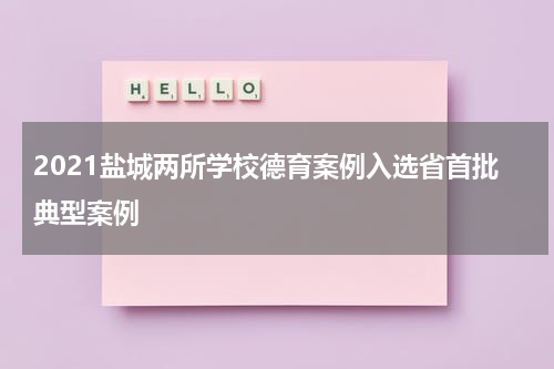 2021盐城两所学校德育案例入选省首批典型案例