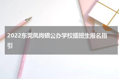 2022东莞凤岗镇公办学校插班生报名指引