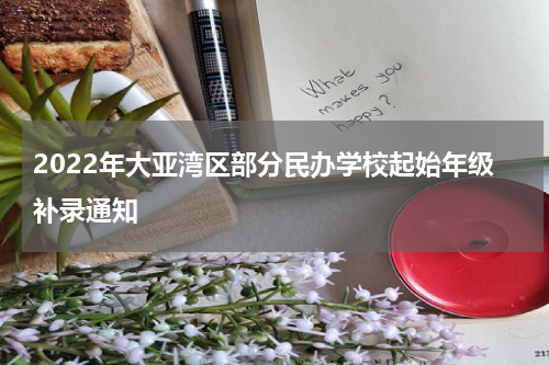 2022年大亚湾区部分民办学校起始年级补录通知