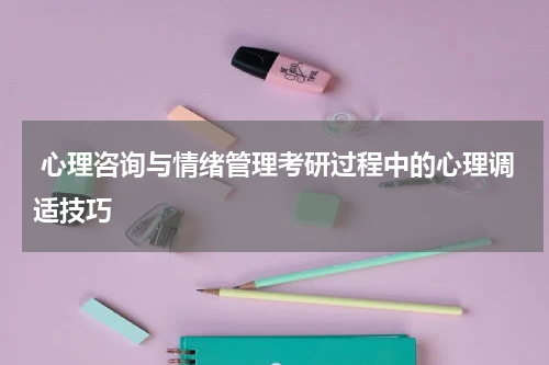  心理咨询与情绪管理考研过程中的心理调适技巧